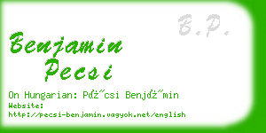 benjamin pecsi business card